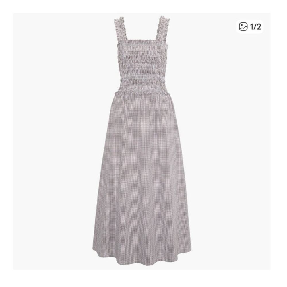 Hill House Home The Azalea Maxi Nap Dress - Chocolate Gingham Size XS - Picture 2 of 6